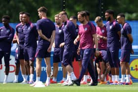 Gareth Southgate, Manager of England, and his squad