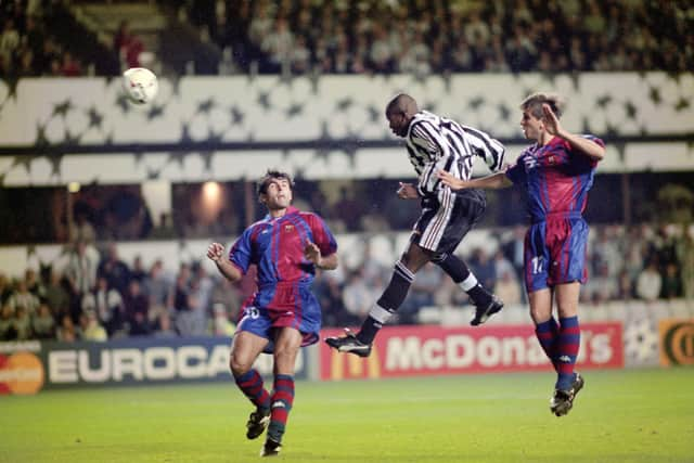 Former Newcastle United striker Tino Asprilla. (Photo by Stu Forster/Allsport/Getty Images)