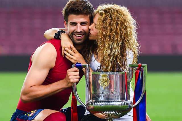 Pique celebrates with former wife Shakira