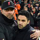 Liverpool boss Jurgen Klopp and Mikel Arteta of Arsenal.