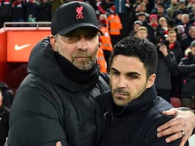 Liverpool boss Jurgen Klopp and Mikel Arteta of Arsenal.
