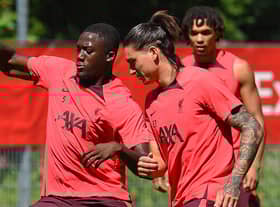 Liverpool pair Ibrahima Konate and Darwin Nunez. Picture: John Powell/Liverpool FC via Getty Images