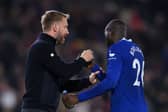 Graham Potter embraces Kalidou Koulibaly of Chelsea after their sides draw during the Premier League match (Photo by Justin Setterfield/Getty Images)