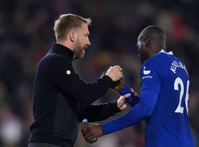 Graham Potter embraces Kalidou Koulibaly of Chelsea after their sides draw during the Premier League match (Photo by Justin Setterfield/Getty Images)