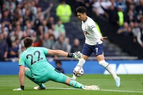 Nick Pope of Newcastle United makes a save from Son Heung-Min of Tottenham Hotspur during the Premier League match (Photo by Julian Finney/Getty Images)