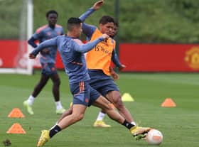 Ronaldo is back for United, but Varane won’t play for the club until at least December. Credit: Getty.