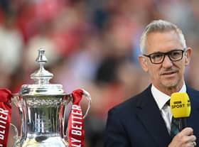 Gary Lineker at the FA Cup semi-final in April 2022