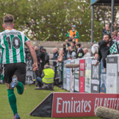 Blyth Spartans celebrate their late equaliser in the FA Cup fourth qualifying round tie against Wrexham (photo - Paul Scott)