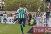 Blyth Spartans celebrate their late equaliser in the FA Cup fourth qualifying round tie against Wrexham (photo - Paul Scott)