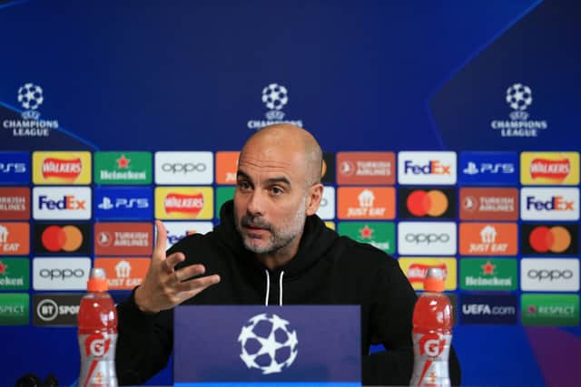 Guardiola addressed the media ahead of Manchester City’s game against Sevilla. Credit: Getty.