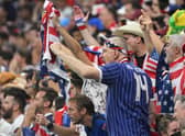 USA fans during the draw with England.