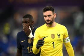 Hugo Lloris of France is seen during the FIFA World Cup Qatar 2022 Group D match between France and Denmark at Stadium 974 (Photo by Clive Mason/Getty Images)
