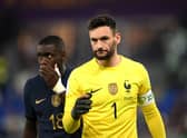 Hugo Lloris of France is seen during the FIFA World Cup Qatar 2022 Group D match between France and Denmark at Stadium 974 (Photo by Clive Mason/Getty Images)