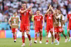  Gareth Bale of Wales applauds fans after the 0-2 loss during the FIFA World Cup Qatar 2022 Group B match between Wales and IR Iran  (Photo by Julian Finney/Getty Images)