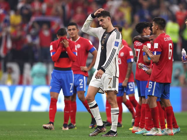 Kai Havertz of Germany walks off the pitch after his side exited the World Cup despite a 4-2 win against Costa Rica (Photo by Alexander Hassenstein/Getty Images)