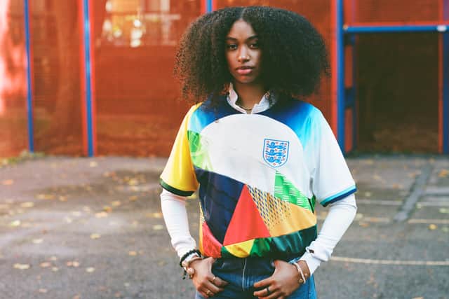 The ‘Fabric of England’ shirt produced by Show Racism the Red Card