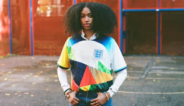 The ‘Fabric of England’ shirt produced by Show Racism the Red Card
