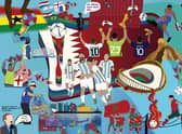 Talenthouse’s final mural pulling together the stories of the World Cup through art. 