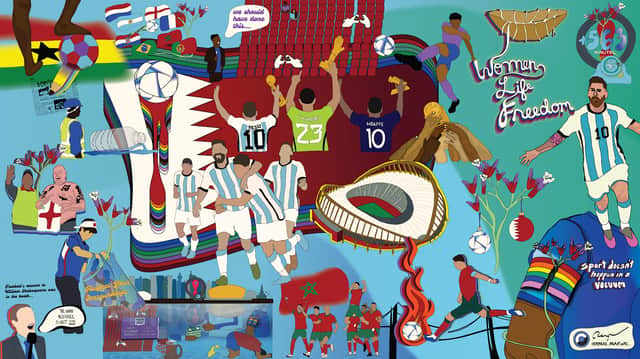 Talenthouse’s final mural pulling together the stories of the World Cup through art. 