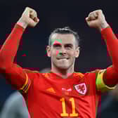 Bale celebrates a win for Wales in March 2022