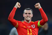 Bale celebrates a win for Wales in March 2022