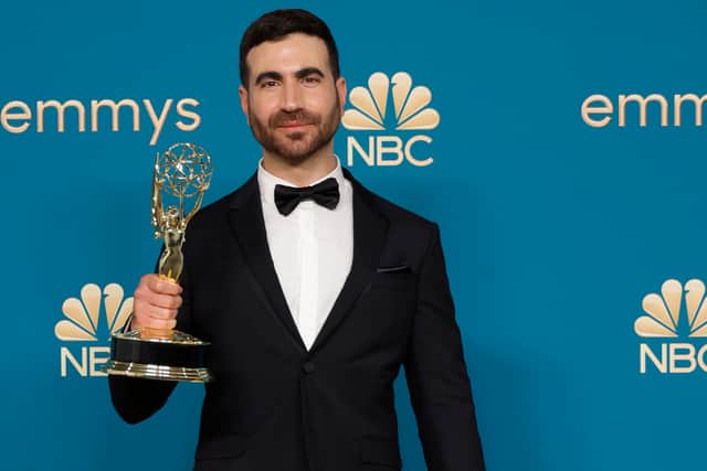 Brett Goldstein (Roy Kent), winner of the Outstanding Supporting Actor in a Comedy Series award for ‘Ted Lasso’ poses in the press room during the 74th Primetime Emmys (Photo by Frazer Harrison/Getty Images)