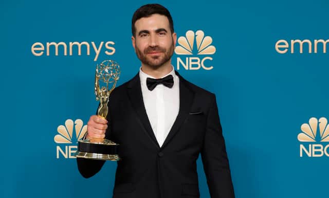 Brett Goldstein (Roy Kent), winner of the Outstanding Supporting Actor in a Comedy Series award for ‘Ted Lasso’ poses in the press room during the 74th Primetime Emmys (Photo by Frazer Harrison/Getty Images)