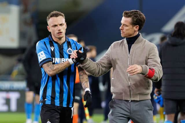 Scott Parker (R) will manage Club Brugge this week