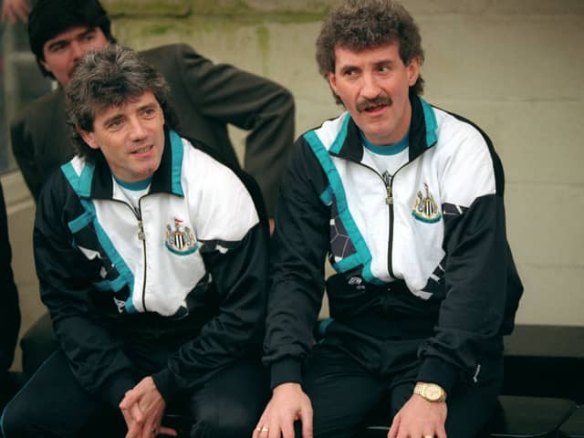 Kevin Keegan pictured alongside assistant manager Terry McDermott in 1992. (Getty Images)