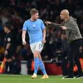 Kevin De Bruyne explained how Pep Guardiola’s change guided Manchester City to victory over Arsenal. Credit: Getty.