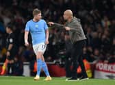 Kevin De Bruyne explained how Pep Guardiola’s change guided Manchester City to victory over Arsenal. Credit: Getty.