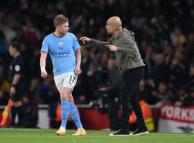 Kevin De Bruyne explained how Pep Guardiola’s change guided Manchester City to victory over Arsenal. Credit: Getty.