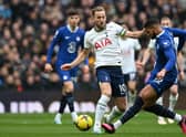 Harry Kane, tussling with Ruben Loftus-Cheek. (Picture: Justin Tallis/AFP via Getty Images)