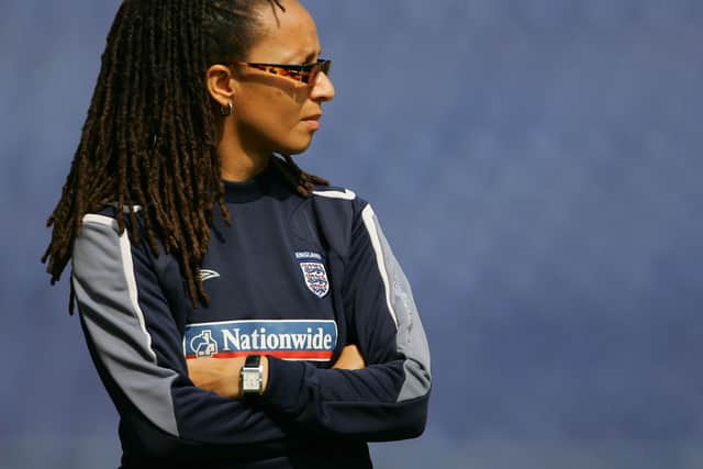 Hope Powell during her time as England manager 