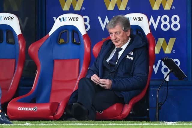 Roy Hodgson looks on from his seat during the English Premier League football match  (Photo by FACUNDO ARRIZABALAGA/POOL/AFP via Getty Images)