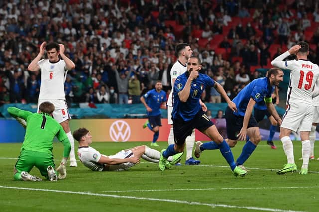 England and Italy during Euros 2024 final