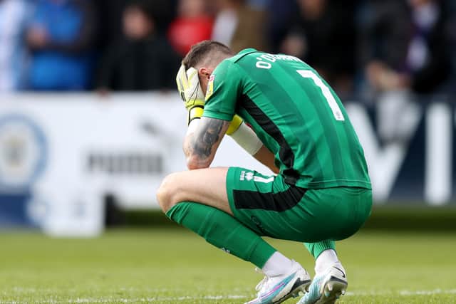 Rochdale goalkeeper Richard O’Donnell following their relegation to non-league.
