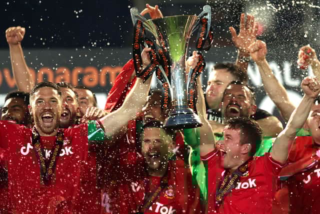 Wrexham celebrate their return to the EFL.