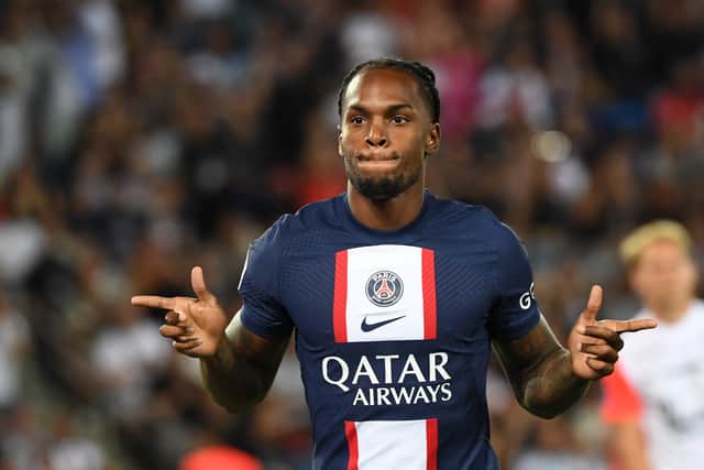 Renato Sanches of Paris Saint-Germain celebrates scoring a goal