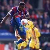  Marc Guehi of Crystal Palace controls the ball during the Premier League match between Crystal Palace (Photo by Warren Little/Getty Images)