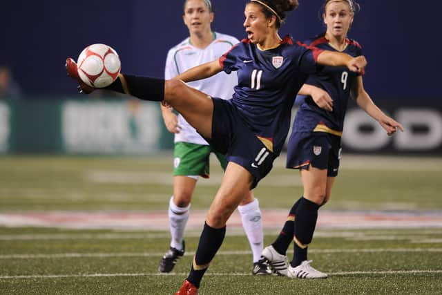 Carli Lloyd in action against Ireland in a friendly match in New York.