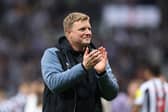 Newcastle United manager Eddie Howe applauds the crowd