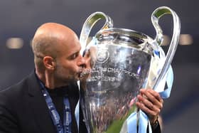 Pep Guardiola led Manchester City to a first Champions League triumph.