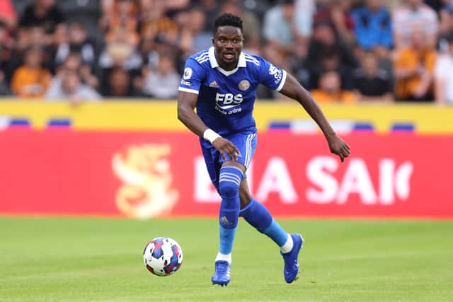Daniel Amartey of Leicester City runs with the ball
