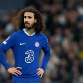 Marc Cucurella of Chelsea FC looks on during the UEFA Champions League quarterfinal first leg match (Photo by Angel Martinez/Getty Images)