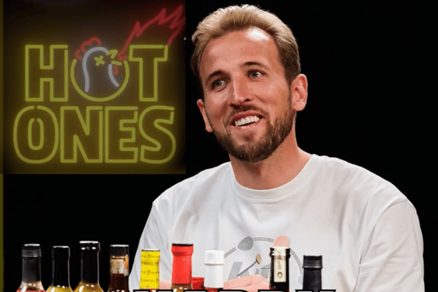 The much-anticipated episode of Harry Kane on Hot Ones airs on YouTube on Thursday, 13 July - Credit: First We Feast / YouTube