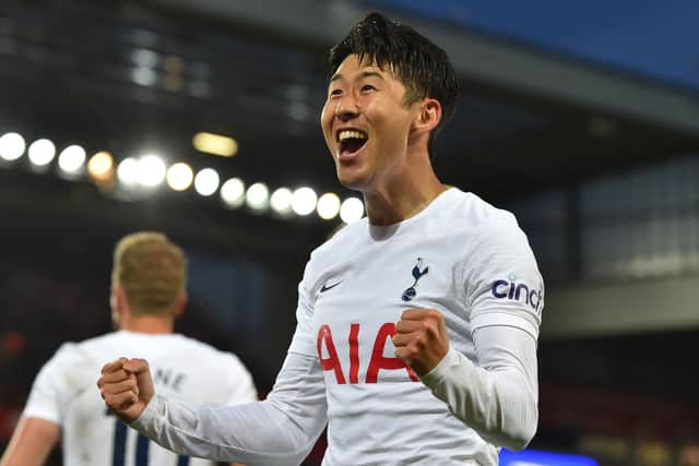 Heung-min Son of Spurs celebrates