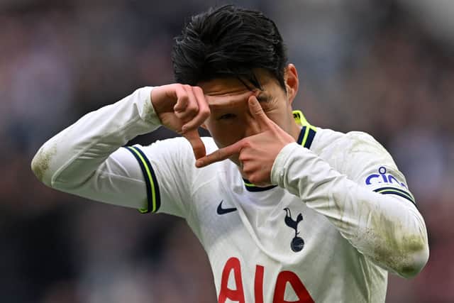 Heung-min Son celebrates for Spurs