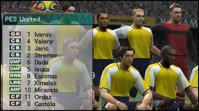 The Pro Evolution Soccer Master League default team (photo SportBible Twitter/Konami)