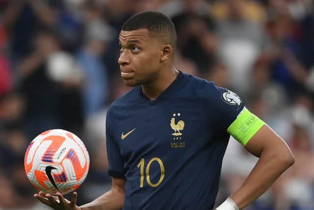 Kylian Mbappe is wanted by Saudi Arabia club Al-Hilal. Picture: FRANCK FIFE/AFP via Getty Images